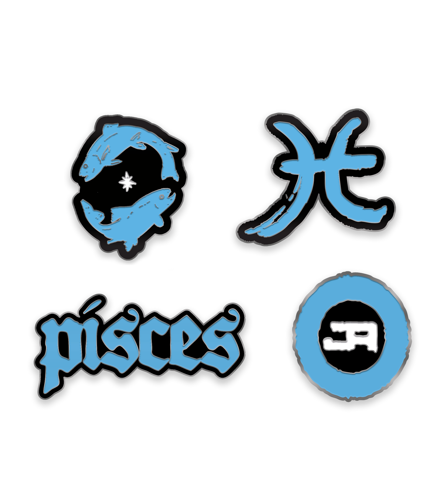 Pisces Enamel Badge Set